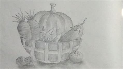 How To Draw Vegetable Basket Shading A Basket YouTube