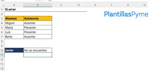 Cómo usar la función SI ERROR de Excel PlantillasPyme