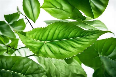 Hojas Verdes De Una Planta Con El Sol Brillando Foto Premium