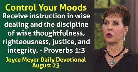 Joyce Meyer Daily Devotional August Control Your Moods