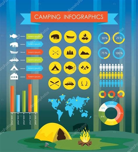 Camping Outdoors Hiking Infographics Stock Vector By ©jly19 80929868