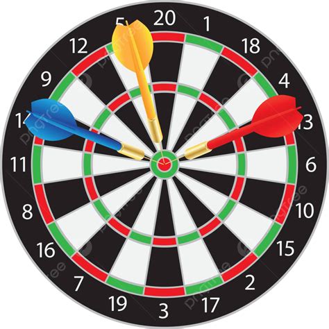 Dartboard With Darts Illustration Games Arrow Score Vector Games