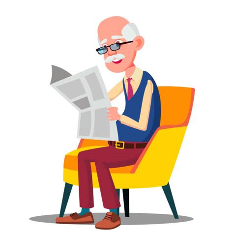 Royalty Free Old Man Sitting On Couch Clip Art Vector Images