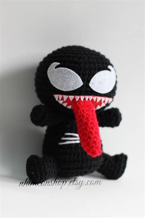 Venom Plush Plushie Amigurumi Stuffed Toy Doll Handmade Softies Gift ...