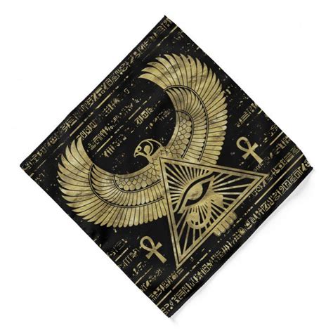 Egyptian Eye Of Horus Wadjet Gold And Black Bandana Zazzle