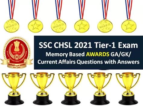 SSC CHSL 2021 Exam Memory Based Questions Awards With Answers Check