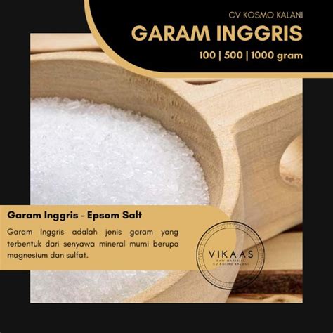 Jual Epsom Salt 1KG Garam Mandi Magnesium Sulfate Vikaas Raw