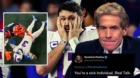 Skip Bayless Gets Destroyed For Damar Hamlin Tweet Bills Vs Bengals Postponed After Collapse