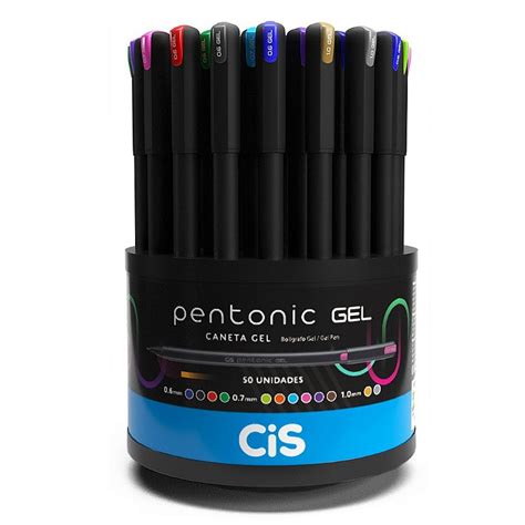 Caneta Gel Cis Pentonic Gel 50 Unidades Sortidas O Escriba Materiais