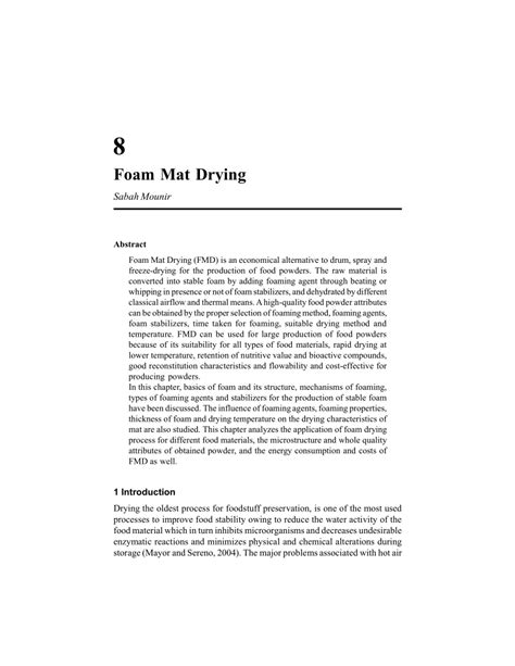 Pdf Foam Mat Drying Fmd