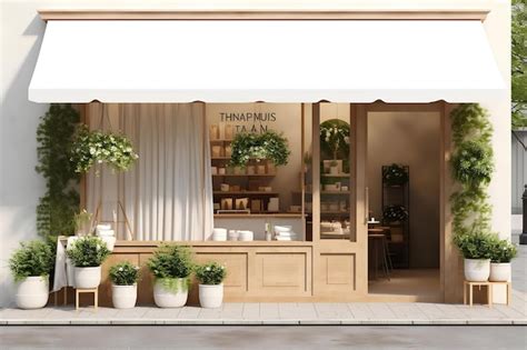 Premium Photo | Minimalist Coffee Shop with Mini Garden Cozy Vibes ...