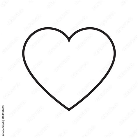 Heart Outline Icon Vector Stock Vector Adobe Stock