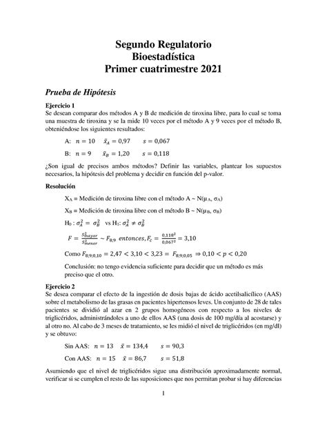 Bioestadistica Segundo Regulatorio 1C 2021 Resueltos Segundo