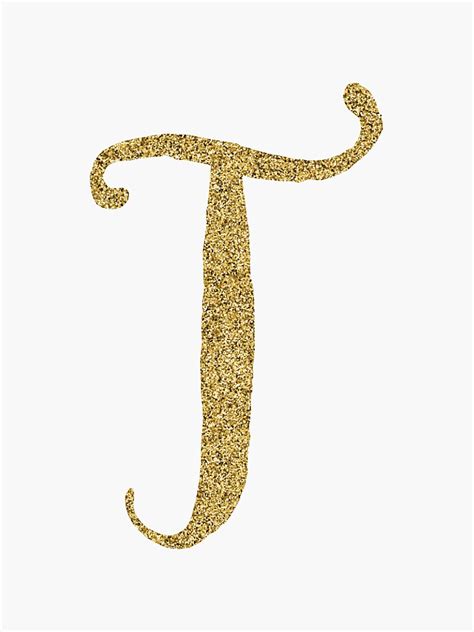 Letter T Gold Glitter Initial Sticker For Sale By MackenzieMakes