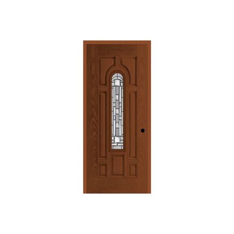 Masonite Belleville Oak Textured Panel Center Arch Lite Door With