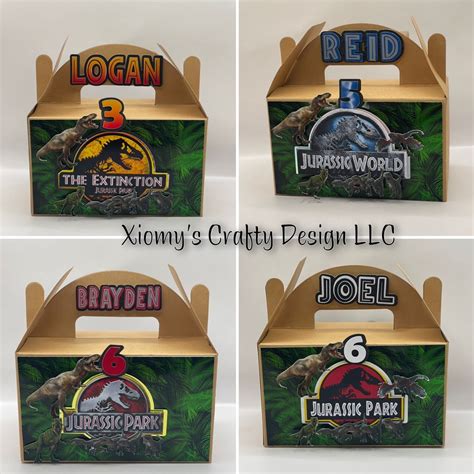 Jurassic World Cake Jurassic Park Party Favor Boxes Party Favors Gable Boxes World Party