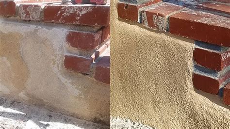 Diy Stucco Repair Of Step Wall With Color Matching Paint Youtube