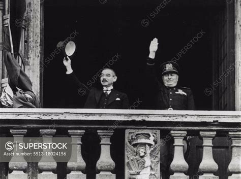 Salute From Palazzo Venezia Japanese Foreign Minister Yosuke Matsuoka