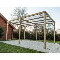 Carport autoclavé Habrita CAR3051A2 surface 15m2 économique toit plat