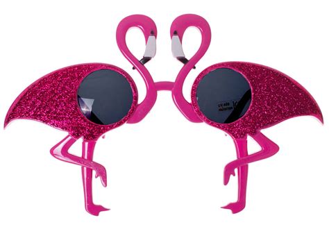 Pink Glitter Flamingo Glasses Novelty Flamingo Costume Glasses