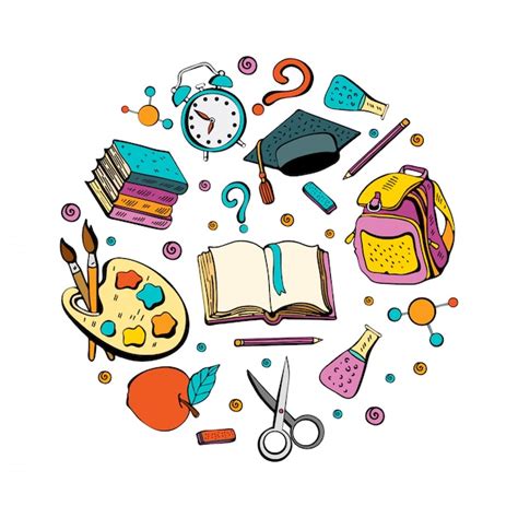 Premium Vector Background With A Collection Of Different School