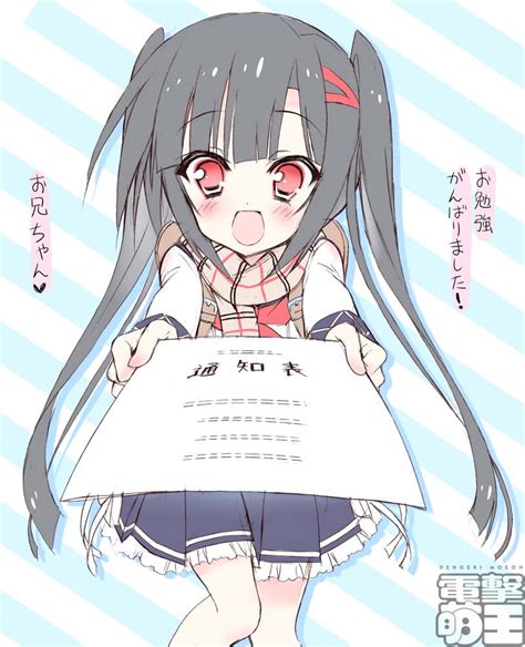 Safebooru 1girl Backpack Bag Black Hair Blush Dengeki Moeou Hair