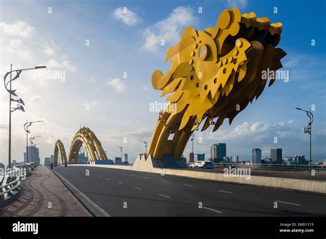 Dragon Bridge The Landmark Of Da Nang Crossing Han River In Vietnam