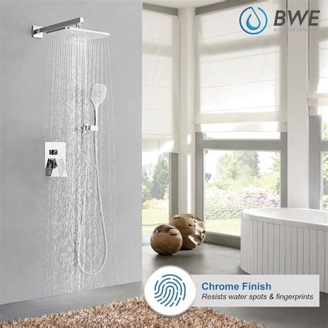 Bwe Polished Chrome 1 Handle Multi Head Rectangle Shower Set Faucet