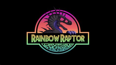 Artstation Rainbow Raptor Logo Jurassic Park