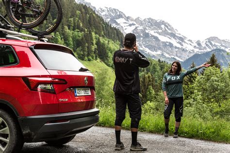 Miss Peaches on the Road Downhill Biking in Champéry Switzerland