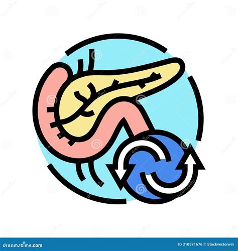 Pancreas Transplant Surgery Color Icon Vector Illustration Stock