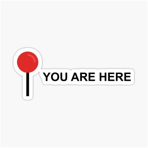 You Are Here Pin Sticker For Sale By Rocket To Pluto Redbubble