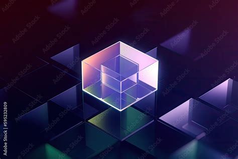 Glas Cube On Dark Background Concept Art Created Using Generative Ai