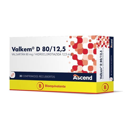 Valkem D Valsartán 80 Mg Hidroclorotiazida 125 Mg 30 Comprimidos