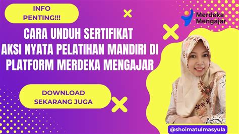 Cara Unduh Sertifikat Pelatihan Mandiri Di Platform Merdeka Mengajar