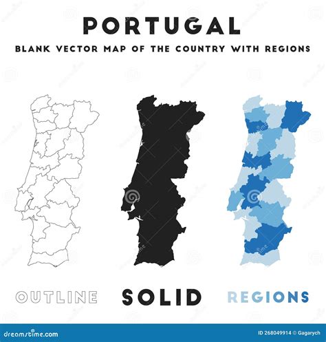 Portugal Map Stock Vector Illustration Of High Europe