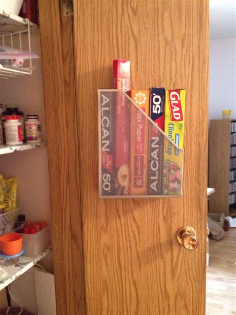 Dollar Store Magazine Holder Used To Store Plastic Wrap Foil