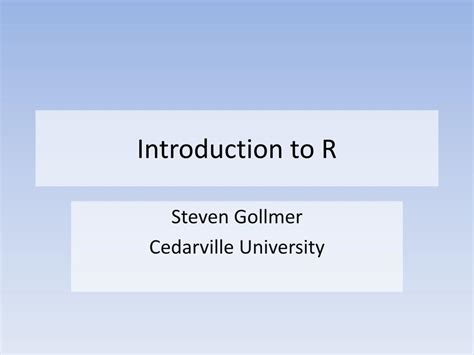 Ppt Introduction To R Powerpoint Presentation Free Download Id1577959