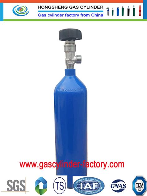 ISO 200bar 1L Medical Portable Seamless Steel Empty Oxygen Gas Cylinder