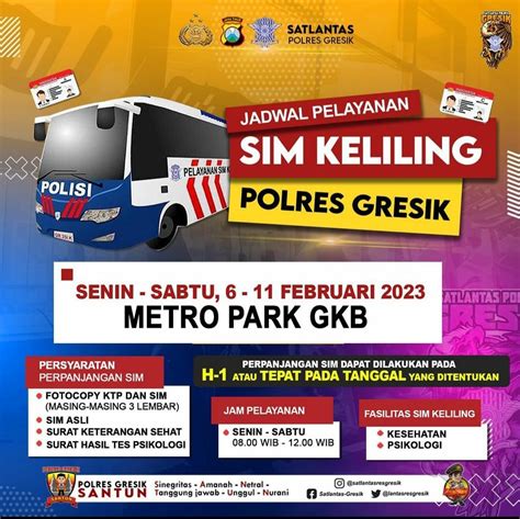 Jadwal SIM Keliling Polres Gresik 6 Sampai 11 Februari 2023 Info GRESIK