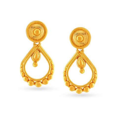 Buy Majestic 22 Karat Yellow Gold Teardrop Drop Earrings At Best Price Tanishq Uae