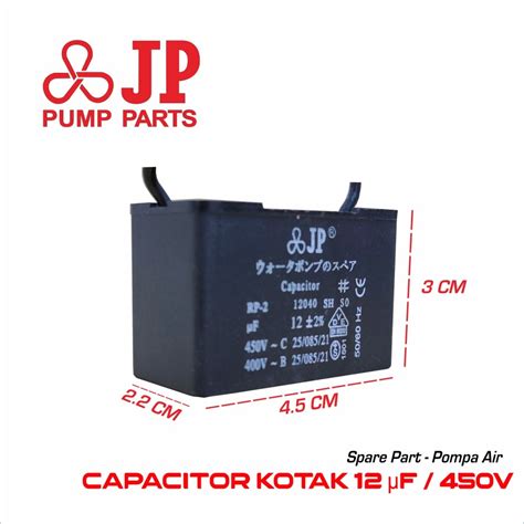 Jual Kapasitor Kotak 12uF 450V JP Kapasitor Pompa Air 12 UF SANYO