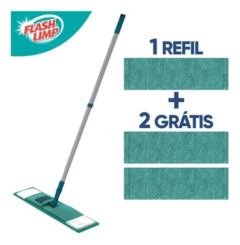 Flat Mop Vassoura Rodo Magico Limpeza Refis Flash Limp Frete Gr Tis