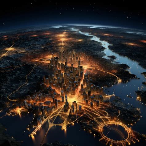 Premium Photo | A large city covered by tall buildings in the night