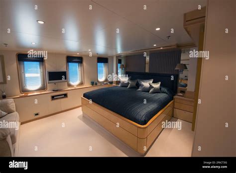 Interior of a large luxury motor boat Stock Photo - Alamy