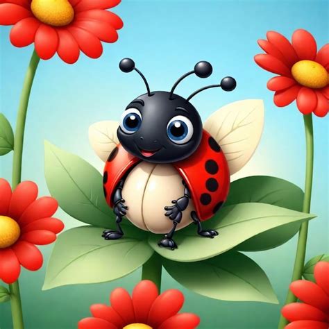 premium photo cute  ladybug