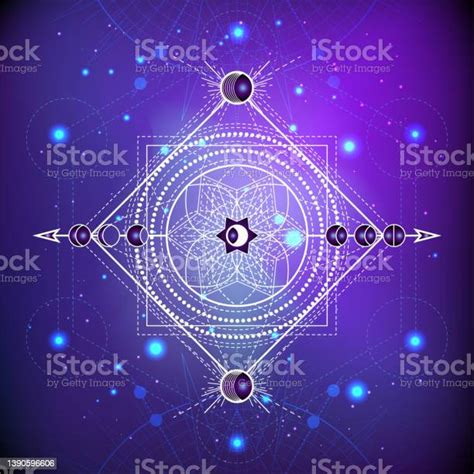 Vector Illustration Of Sacred Geometry Symbol On Abstract Background Stock Illustration