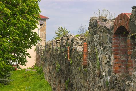 Medieval castle stone wall stock image. Image of building - 93212011