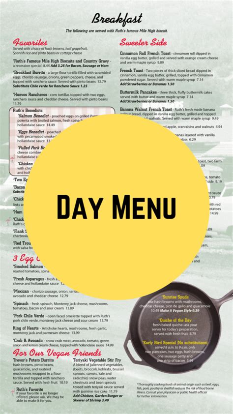 Ruth’s Diner Menus – Ruth’s Diner