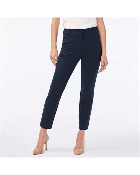 J Crew Synthetic Slim Cropped Ruby Pant In Stretch Twill In Navy Blue